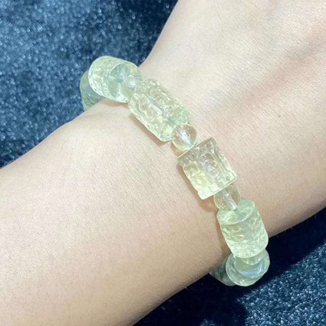 【KT DADA】黃水晶手鍊 回文手串 水晶手鍊 黄水晶桶珠 單圈手鍊 招財水晶 招財手鍊 廣結善緣 禮物 手串 手環