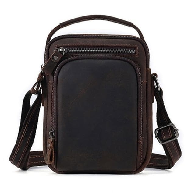 【MoonDy】包包 斜背包 馬鞍包 小方包 休閒包包 復古單肩包 雙層包包 真皮斜背包 牛皮小背包 男生手提包 送長輩 禮物