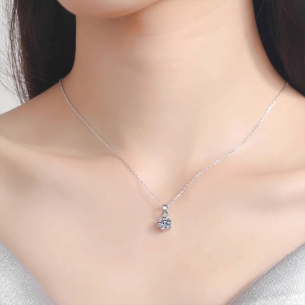 【MoonDy】925純銀項鍊 生日禮物 四爪吊墜 氣質項鍊 女生禮物 簡約 鎖骨鍊 短鍊 飾品 情人節禮物 低敏項鍊