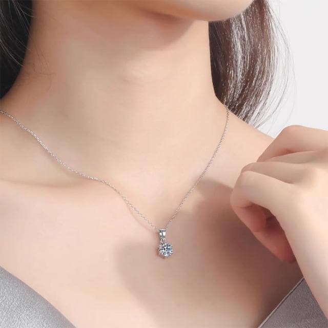 【MoonDy】925純銀項鍊 生日禮物 四爪吊墜 氣質項鍊 女生禮物 簡約 鎖骨鍊 短鍊 飾品 情人節禮物 低敏項鍊