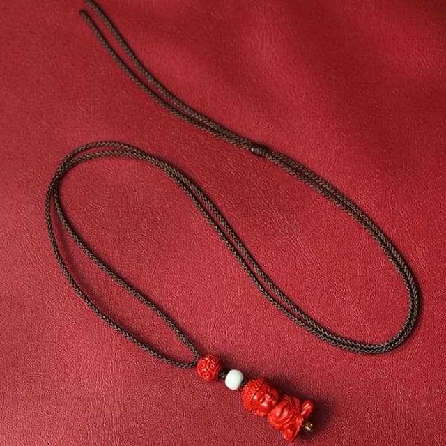 【MoonDy】飾品 吊墜 吊飾 硃砂項鍊 松石 辟邪手鍊 招財納福 保平安 彌勒佛項鍊 護身符 男女同款 鑰匙圈吊飾 小禮物