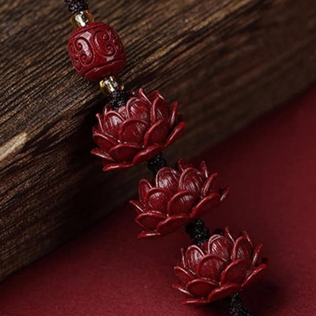 【MoonDy】硃砂 飾品 手機掛件 蓮花吊飾 辟邪手鍊 招財納福 吊墜 男女通用 如意 護身符 保平安 送媽媽 生日禮物