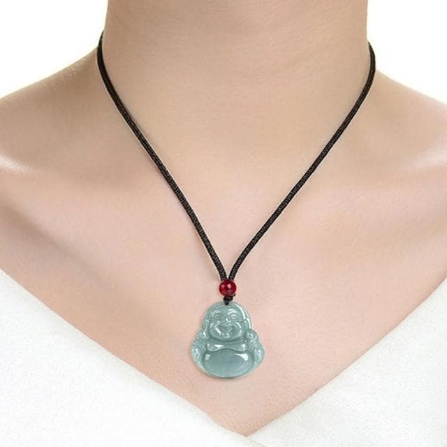 【MoonDy】彌勒佛玉墜 觀音佛像 飾品 翡翠 護身符 辟邪 招財納福 項鍊 吊墜 玉珮 男女同款 保平安 玉石項鍊 小禮物