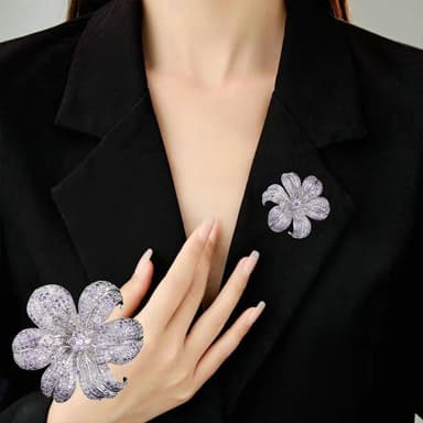 【MoonDy】胸針 別針 造型胸針 鋯石 花朵 配飾 優雅 配件 花開富貴 金屬別針 復古胸針 小香風 送媽媽 情人節禮物 生日禮物