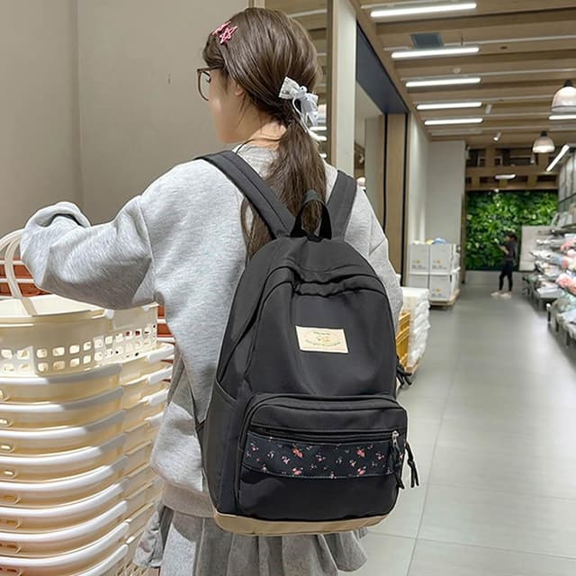 【MoonDy】包包 後背包 尼龍包包 書包 電腦後背包 森林系 大容量後背包 藍色包包 後背包韓國 a4包包 生日禮物 女生實用