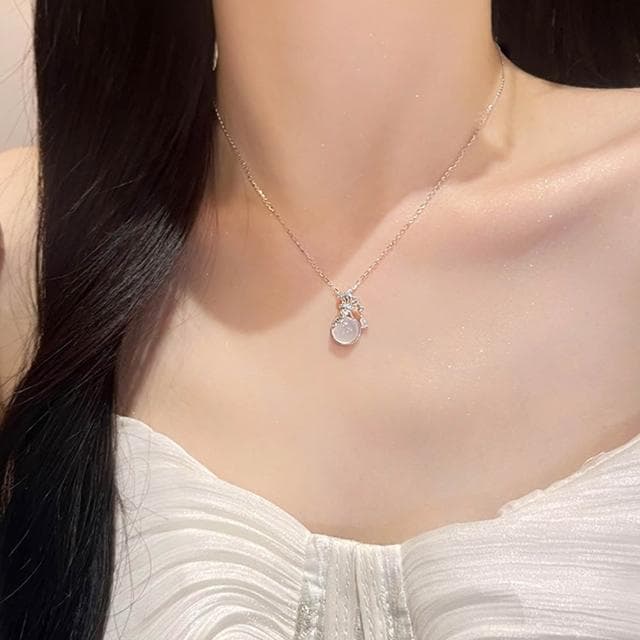 【MoonDy】鎖骨鍊 氣質項鍊 純銀項鍊 女生項鍊 閨蜜項鍊 飾品 銀飾 項鍊 輕奢感 小眾設計 生日禮物