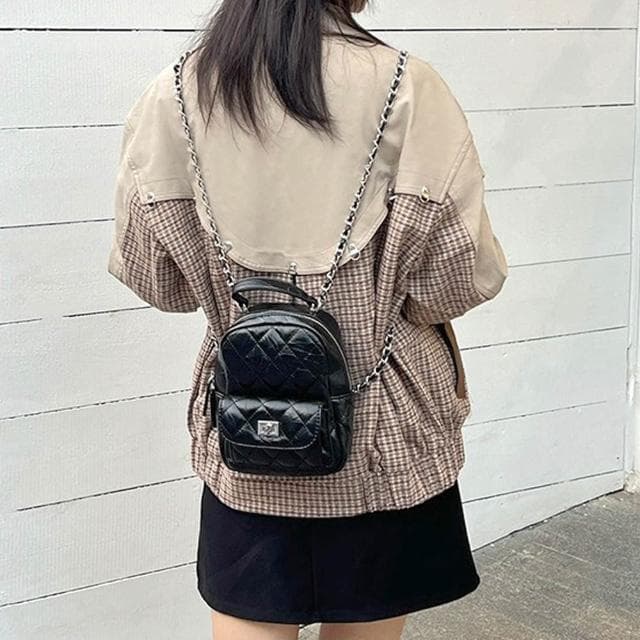 【MoonDy】包包 小背包 雙肩包 後背包 手提包 迷你包 鏈條包 雙肩包 菱格包 復古包包 小香風 隨身小包 禮物