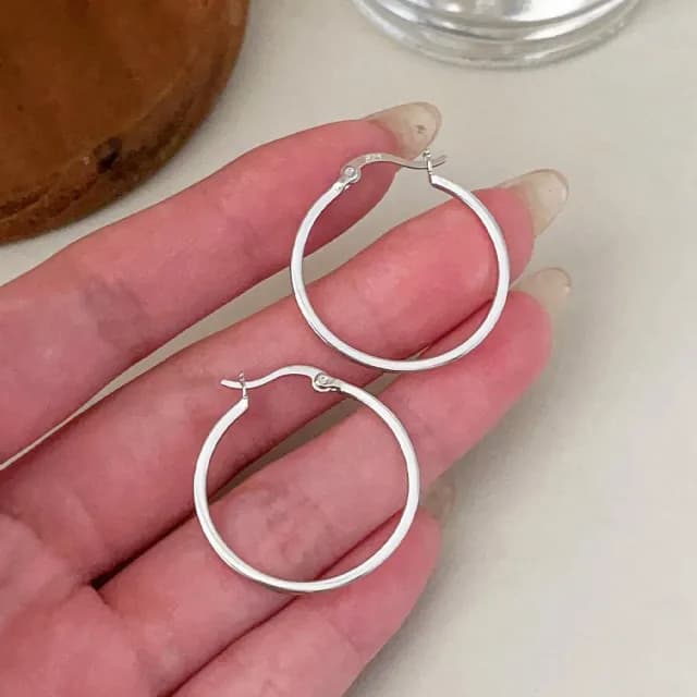 【MoonDy】耳環 女生耳環 生日禮物 耳環女 飾品 純銀耳環 耳圈 大圓圈耳環 大耳環 耳夾 大圈耳環 耳墜 耳飾 銀色耳環