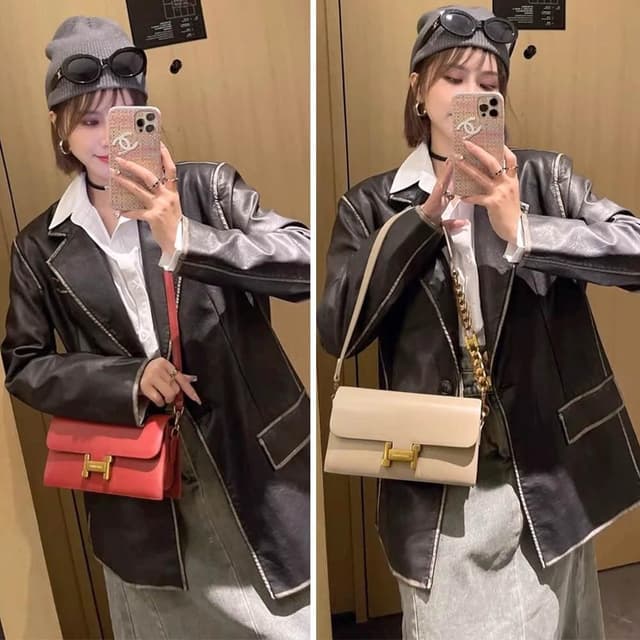 【KT DADA】復古腋下包 老錢風包包 包包 女包 腋下包 單肩包 斜背包 鍊條包 真皮包包 鍊條小方包 高級感 精品包包 禮物