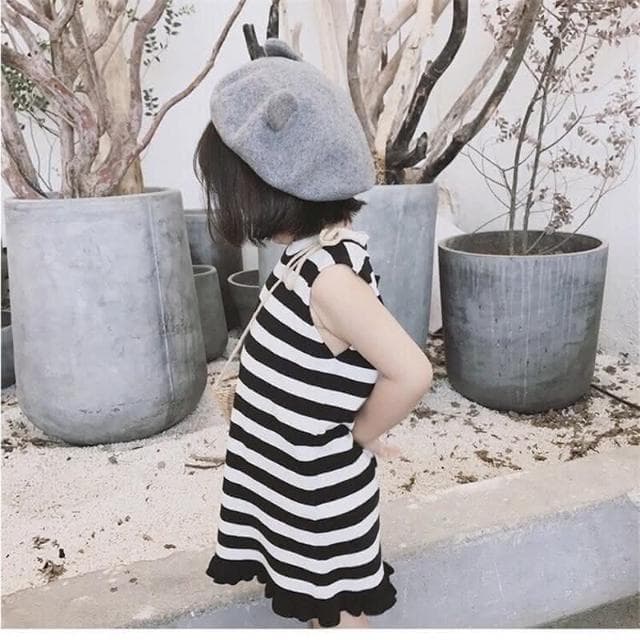 【Arbea】女童背心連衣裙條紋公主裙夏季韓版童裙兒童幼童 C370 