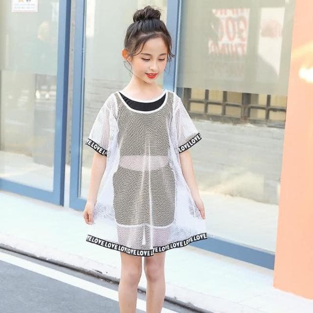 【Arbea】4-7歲兒童泳衣女女童分體裙式專業可愛女孩中大童夏季海邊游泳衣 C87