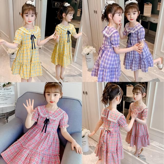 【Arbea】女童短袖連衣裙夏裝新款兒童洋氣夏天衣服小女孩公主裙子女童 C611