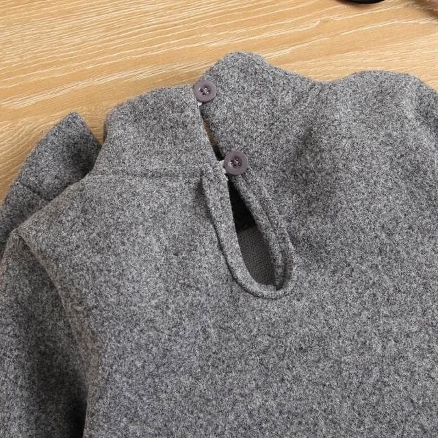 【Arbea】童裝兒童秋冬新款連衣裙女童歐美風大蝴蝶結淨色公主裙幼童兒童A字裙 C447