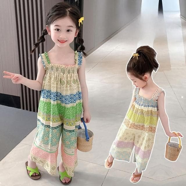 【Arbea】兒童裝吊帶連身衣服寶寶夏季褲子新款女童夏裝防蚊褲洋氣潮 C918