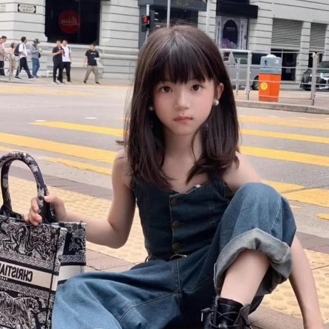 【Arbea】兒童裝女童套裝牛仔拉皺上衣加長褲夏裝新款童裝 C970