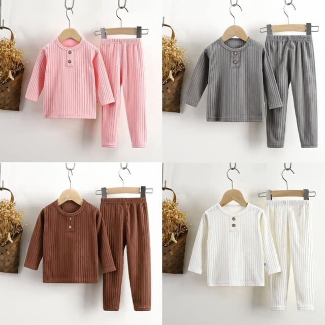 【Arbea】兒童睡衣套裝韓版衣服秋季新款男童德絨女孩男孩條紋家居服童裝 C1010