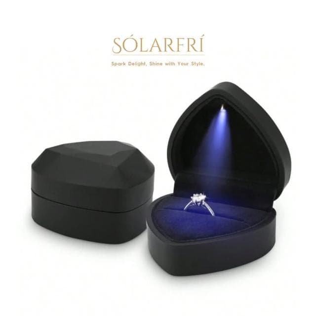 【SOLARFRi】LED燈鑽心型戒指盒首飾盒珠寶盒 優雅氣質感求婚 訂婚 生日 情人節 七夕 女朋友 老婆 禮物 多色款