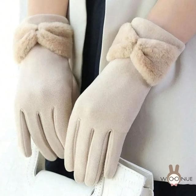 【WOONUE】超高質感保暖可觸控手套親膚羊毛加絨防寒雙層手套黑奶茶色(閨蜜情人聖誕節朋友母親節紀念女友禮物)