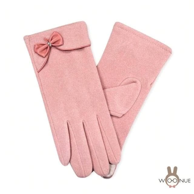 【WOONUE】超高質感保暖可觸控手套親膚羊毛加絨防寒雙層手套黑奶茶色(閨蜜情人聖誕節朋友母親節紀念女友禮物)