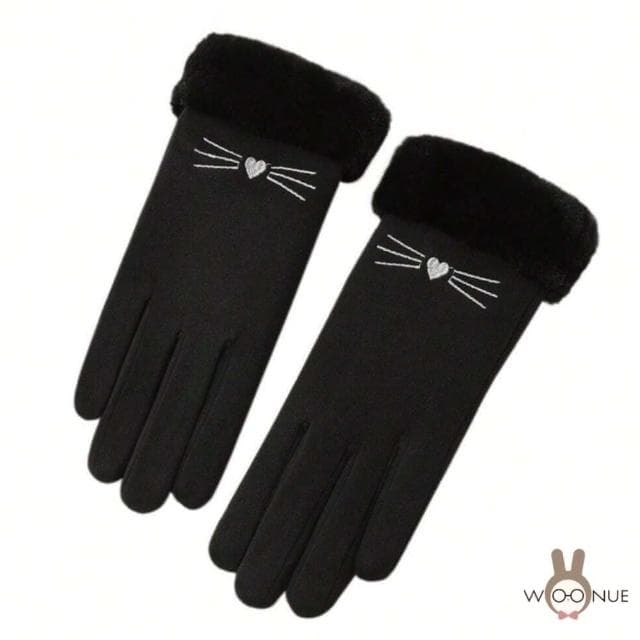 【WOONUE】超高質感保暖可觸控手套親膚羊毛加絨防寒雙層手套黑奶茶色(閨蜜情人聖誕節朋友母親節紀念女友禮物)