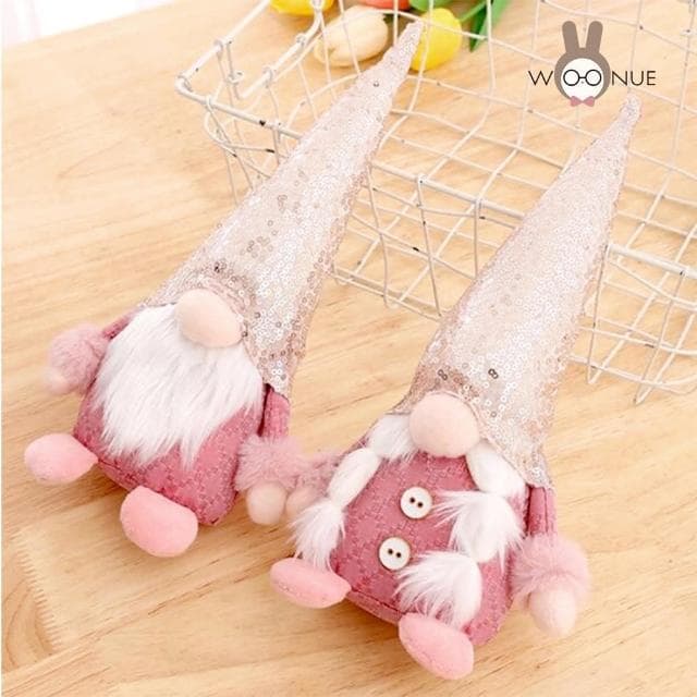 【WOONUE】HOT輕奢時尚擺飾網美粉紅魯道夫小矮人娃娃陳列無臉娃娃喬遷禮物擺拍 聖誕裝飾 聖誕禮物 交換禮物