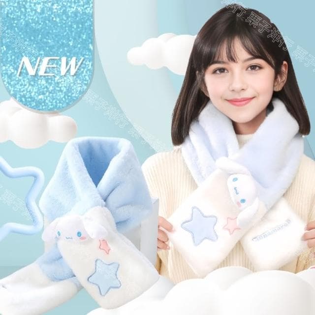 【SANRIO 三麗鷗】大耳狗圍巾酷洛米美樂蒂帕恰狗人魚漢頓凱蒂貓圍巾兒童成人新年送禮生日禮物孫女女兒禮物