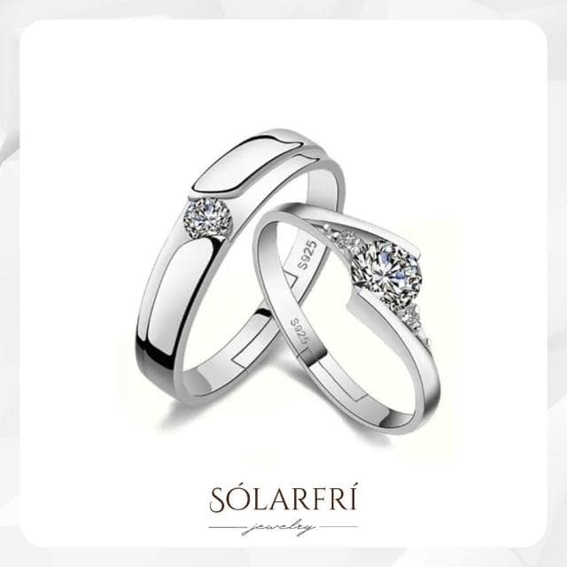 【SOLARFRi】浪漫閃耀對戒指｜可調整戒圍大小附 附品牌禮盒 閨蜜生日情人節女友老婆求婚聖誕禮物