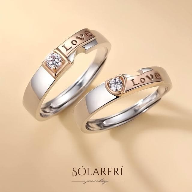 【SOLARFRi】浪漫閃耀對戒指｜可調整戒圍大小附 附品牌禮盒 閨蜜生日情人節女友老婆求婚聖誕禮物