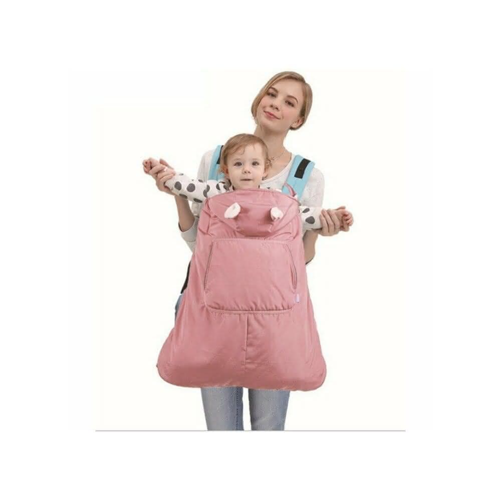 【Q貝比】現貨秋冬季嬰兒披風保暖抱被珊瑚絨外出防風(背巾批風 腰凳批風 保暖 嬰兒批風)