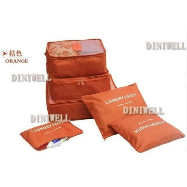 【Q貝比】現貨 多功能旅行收納袋套裝防水衣物整理包收納包 洗漱包6件套(台灣出貨)