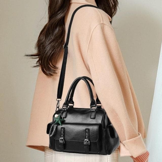 【LEEHER】生日禮物/百搭包/皮革包包/包包女/波士頓包/斜背包/韓國包包/大容量包包/肩背包/收納包/單肩包