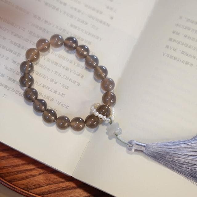 【LEEHER】女生/手環/佛珠/和田玉手鍊/灰瑪瑙手串/流蘇手鍊/珍珠和田玉/蓮花飾品/復古飾品/送長輩/禮物
