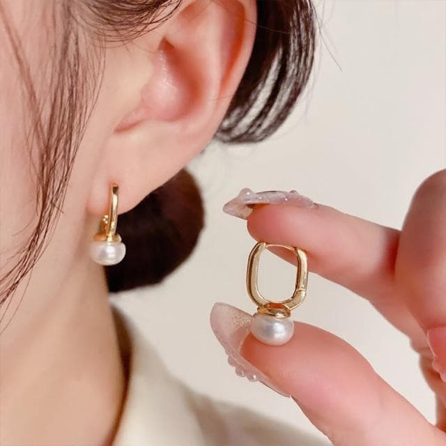 【LEEHER】送禮耳環/長耳環/韓國耳環/法式耳環/耳釘/飾品/S925純銀耳環/珍珠耳環氣/質耳環/垂墜式耳環
