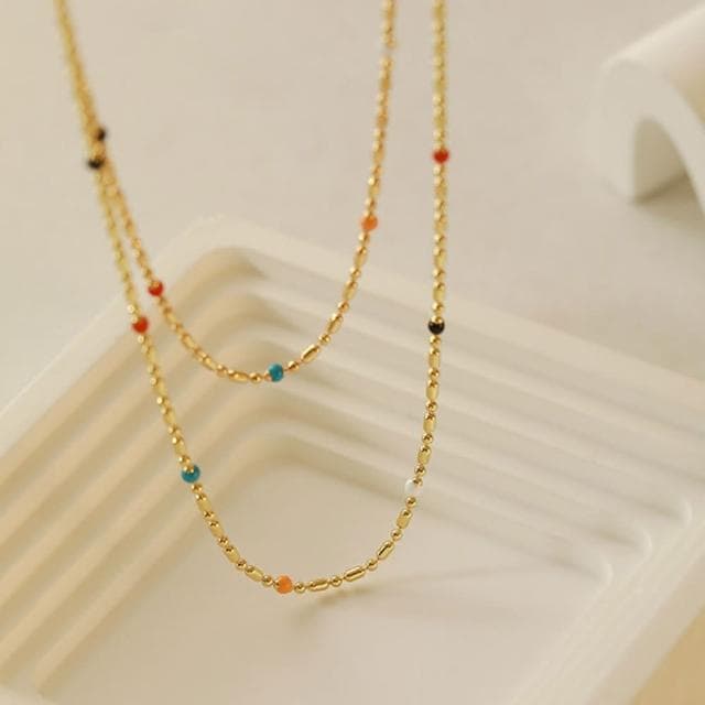 【LEEHER】飾品/細項鏈/短項鍊/韓國項鍊/串珠項鍊/情人節禮物/閨蜜項鍊/招財項鍊/鎖骨鏈/日系項鍊