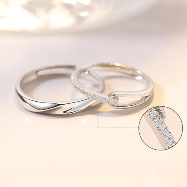 【LEEHER】結婚對戒/生日禮物/銀戒/可調節戒指/情侶戒指/求婚戒指/純銀戒指/鋯石戒指/男女對戒