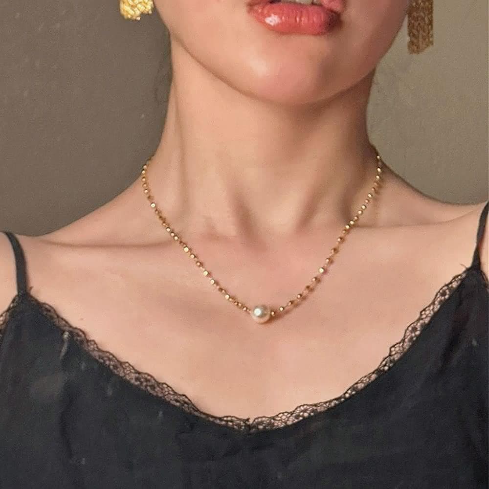 【LEEHER】女生/項鍊/女飾品/銀項鍊/珍珠項鍊/閨蜜項鍊/18k金項鍊/韓國項鍊/鎖骨項鍊/女生禮物/送禮/交換禮物