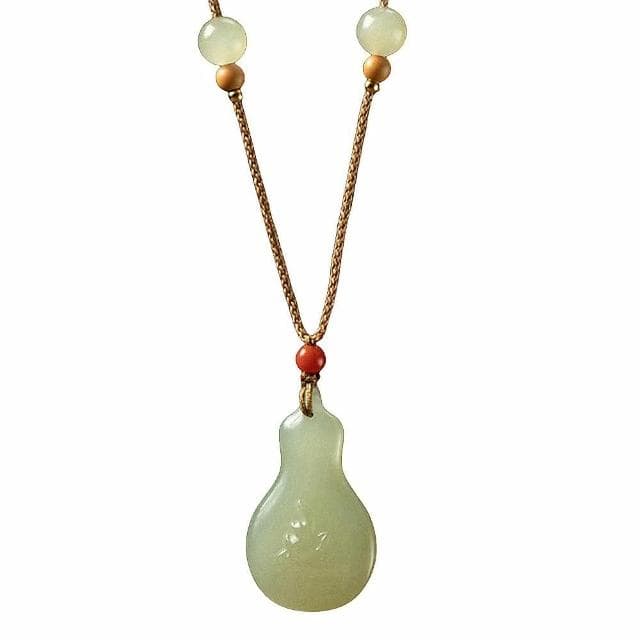 【LEEHER】葫蘆吊墜/手工項鍊/編織項鍊/項鍊/玉項鍊/和田玉項鍊/編繩項鍊/小掛件/招財納福/送長輩/禮物/保平安