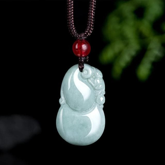 【LEEHER】葫蘆項鍊/翡翠項鍊/玉石項鍊/招財納福/玉葫蘆/護身符/本命年/禮物/吊墜/玉墜/玉項鍊/保平安