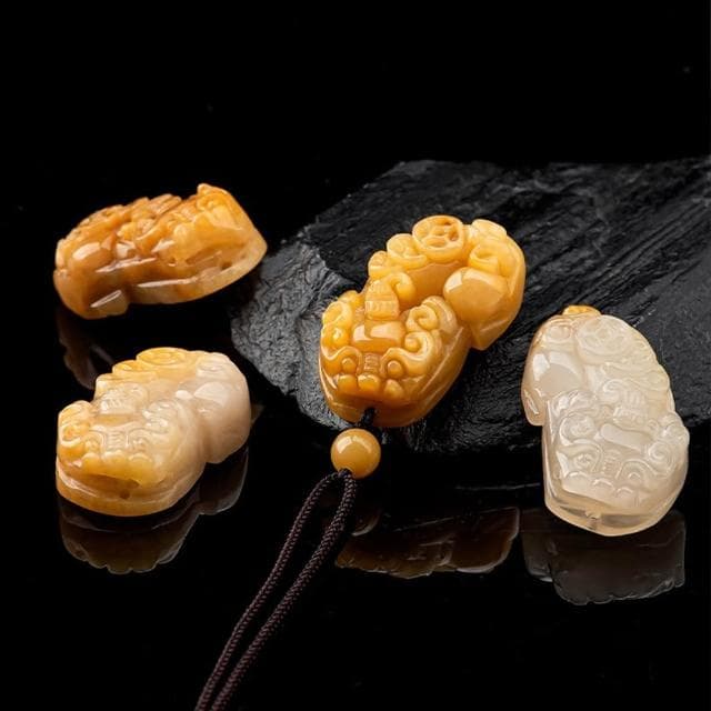 【LEEHER】金絲玉項鍊/黃玉項鍊/玉石項鍊/貔貅項鍊/本命年/護身符/保平安/禮物/玉石/吊墜/玉墜/招財/避邪