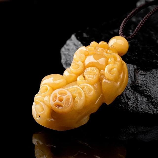 【LEEHER】金絲玉項鍊/黃玉項鍊/玉石項鍊/貔貅項鍊/本命年/護身符/保平安/禮物/玉石/吊墜/玉墜/招財/避邪