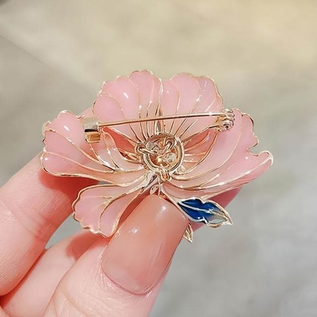 【LEEHER】造型胸針/鋯石/旗袍配件/新年胸針/花開富貴/牡丹花/胸針/別針/金屬別針/珍珠/配飾/優雅/送長輩/紀念日禮物/