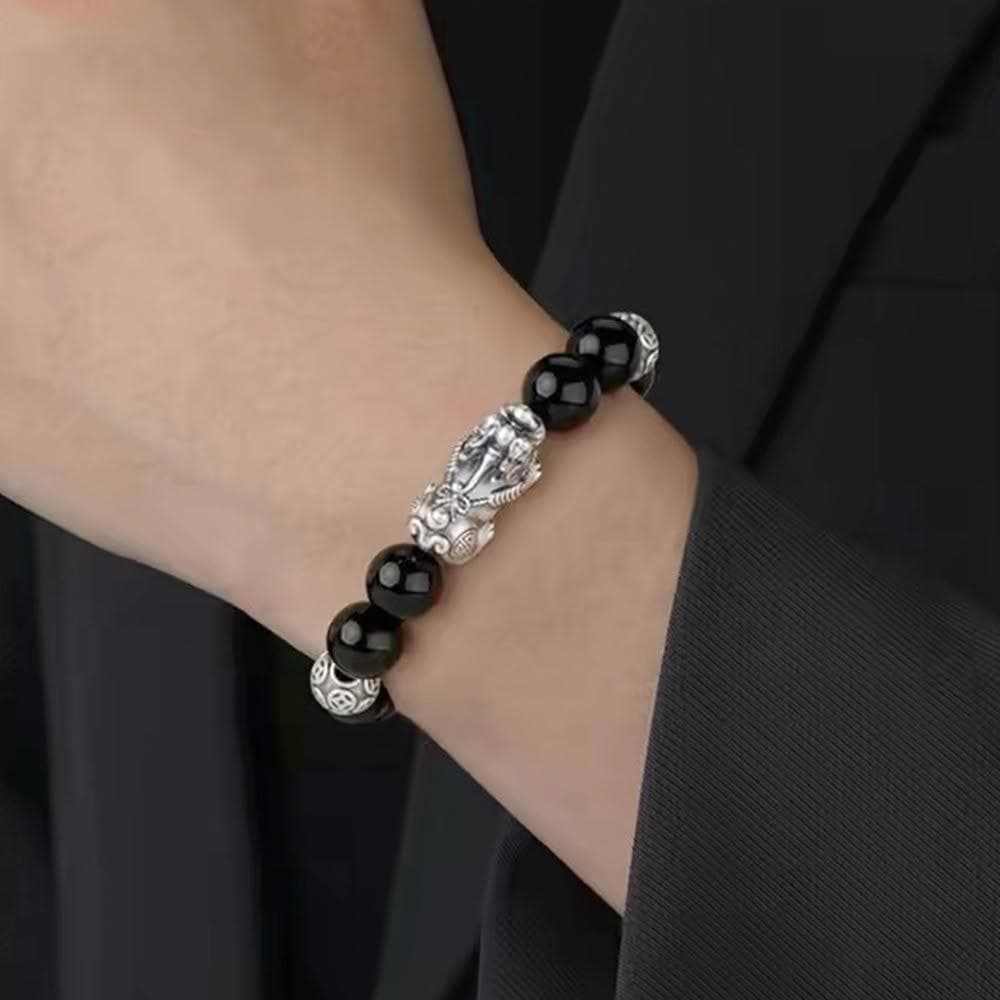 【LEEHER】水晶手串/999/純銀/貔貅/黑曜石/虎眼石/太陽石/手鍊/串珠/飾品/招財納福/情侶手鍊/情人節禮物/保平安