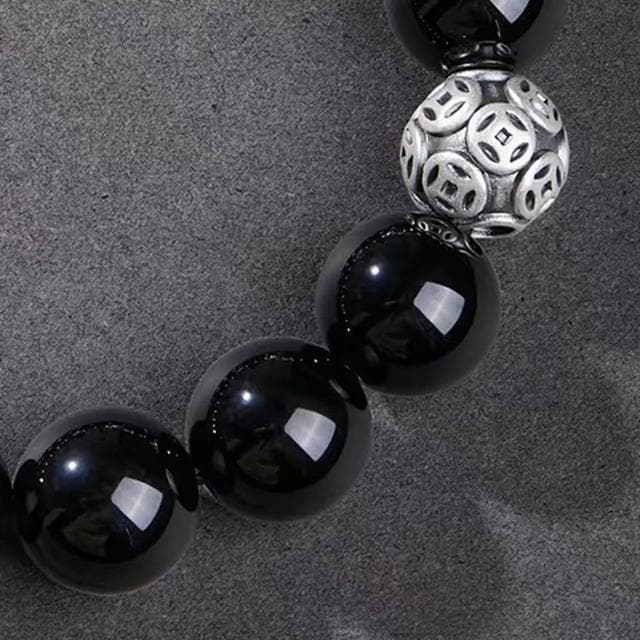 【LEEHER】水晶手串/999/純銀/貔貅/黑曜石/虎眼石/太陽石/手鍊/串珠/飾品/招財納福/情侶手鍊/情人節禮物/保平安