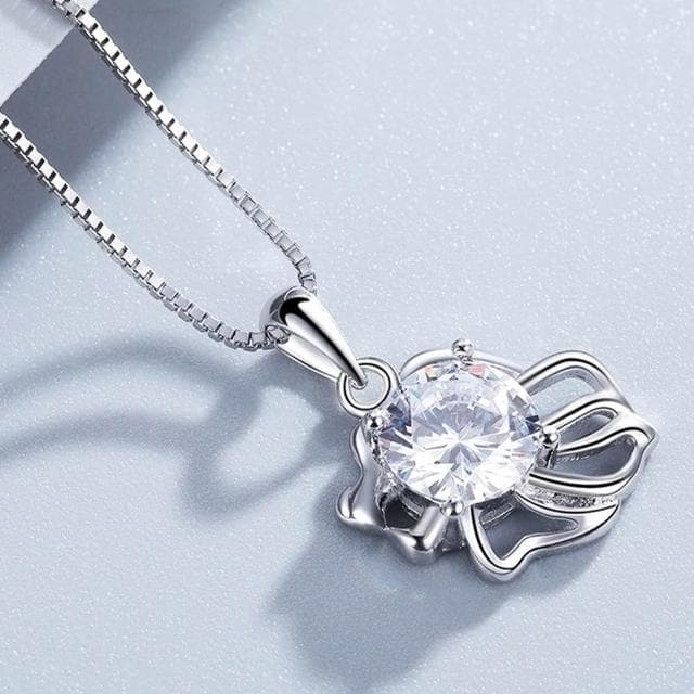 【LEEHER】女生/項鍊/鋯石/十二星座/飾品/銀飾/鎖骨鏈/S925純銀/純銀項鍊/女生項鍊/1克拉項鍊/生日禮物