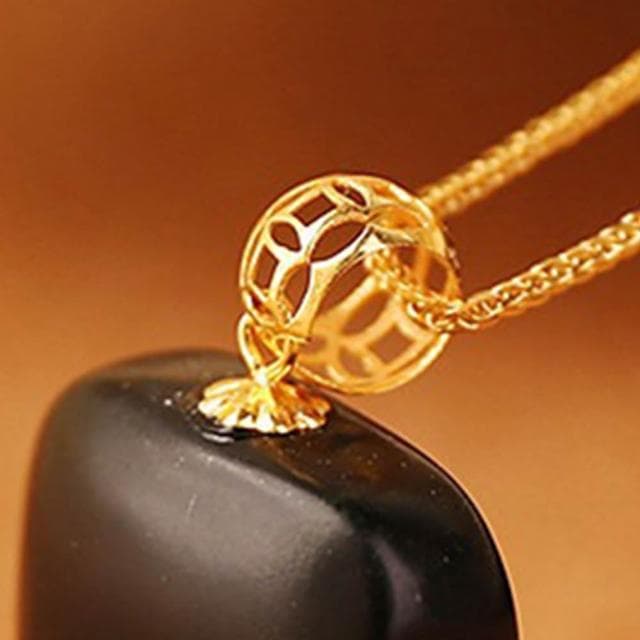 【LEEHER】和田玉/無事牌項鍊/墨玉吊墜/吊飾/玉珮/吊墜/招財項鍊/保平安/情侶項鍊/項鍊/項鍊女/18k/金項鍊/禮物