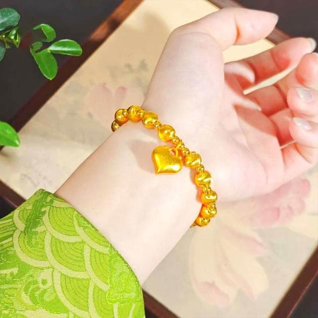 【LEEHER】沙金手串/沙金手鍊/高級感/轉運珠手串/百搭/時尚/手飾/招財/飾品/手鍊/手串/禮物/黃金貓眼石/愛心/送女生