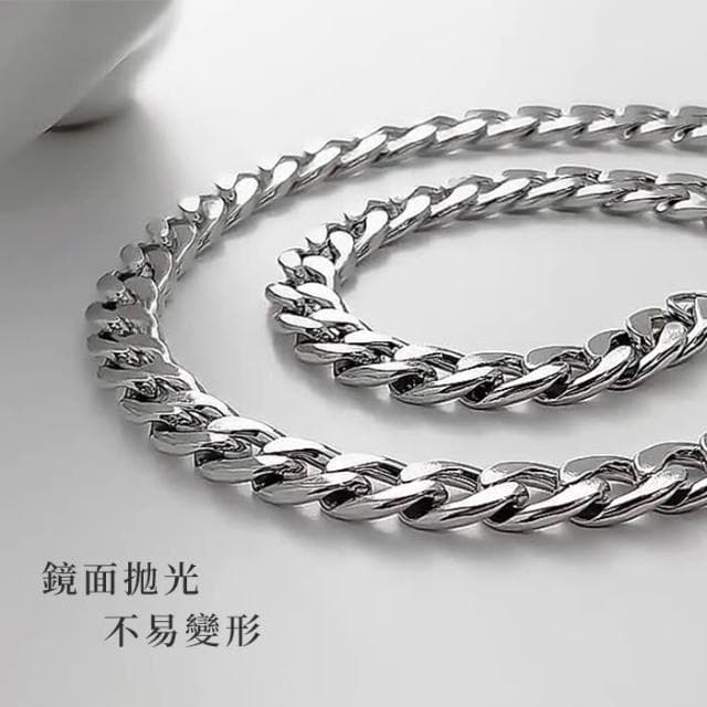 鈦鋼古巴鍊 項鍊 男生項鍊 嘻哈項鍊 古巴鏈 鋼鏈 麻花鏈 頸鍊 女生項鍊