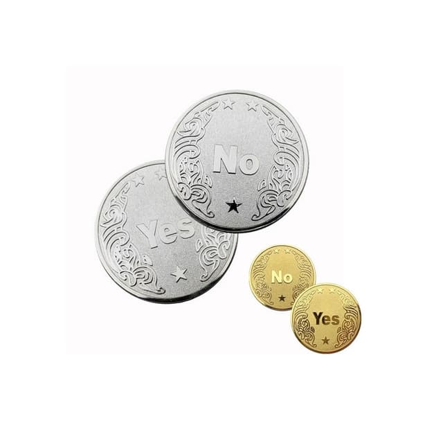 YES NO 決策幣 抉擇幣 決策錢幣 命運幣 幸運幣 紀念幣 交換禮物 桌遊 聚會 派對遊戲 金幣 銀幣