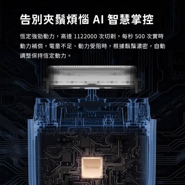 小米有品 小適 往復式便攜剃鬚刀 智能感應 電動剃鬚刀 旅行刮鬍刀 隨身剃鬚刀 電動 充電式 三刀頭 剃鬚刀 刮鬍刀