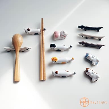 【Daylight】Daylight 筷架 筷子架 陶瓷筷架 交換禮物 貓咪筷架 柴犬筷架 貓咪筷架 粉紅豬筷架